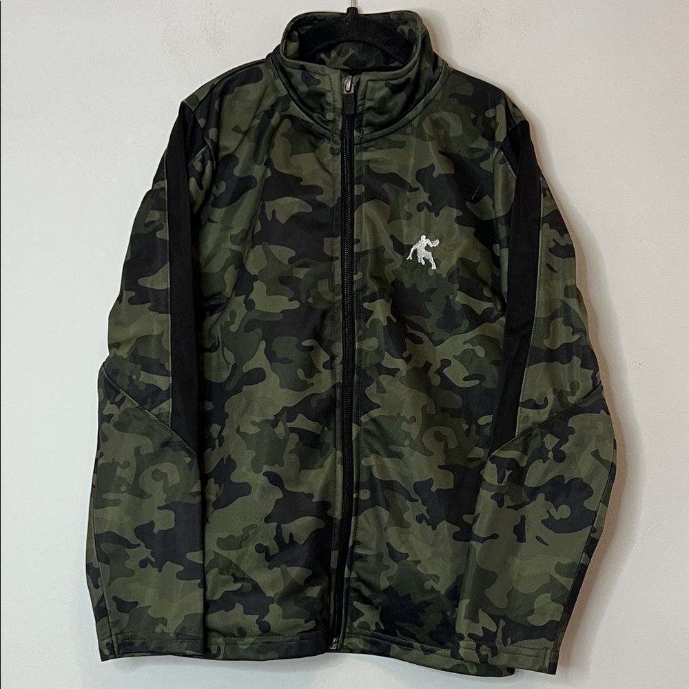And1 Kids Green Camouflage Zip Up Track Jacket Boys Size 6